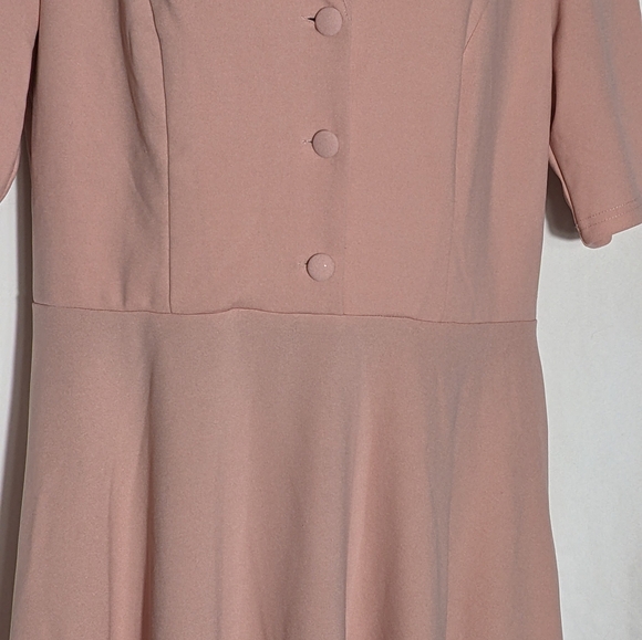 H.R. Homrain  1950's Inspired Dress, short sleeve | Dusty Rose Pink |‎ Size XL - Picture 3 of 10
